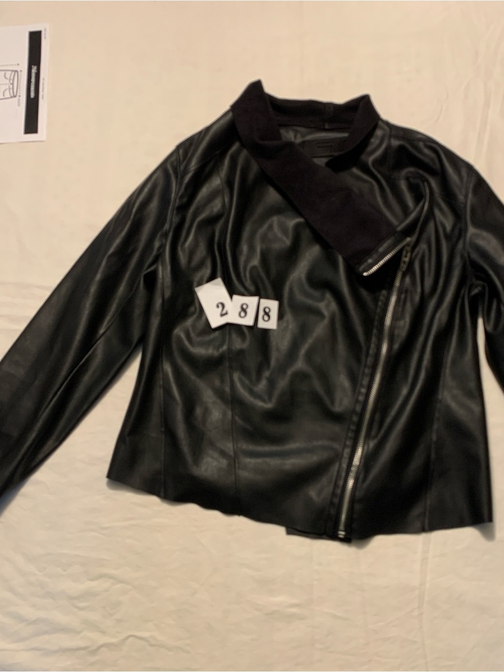 BlankNYC Women’s Black Faux Leather Asymmetrical Zip Jacket - Picture 7 of 7